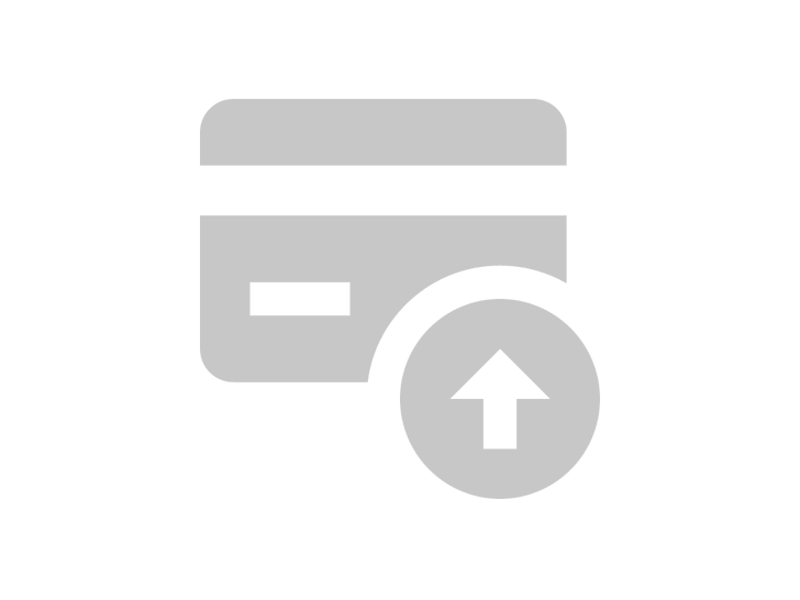 Graues Kreditsymbol mit Aufwärtspfeil auf schwarzem Hintergrund.