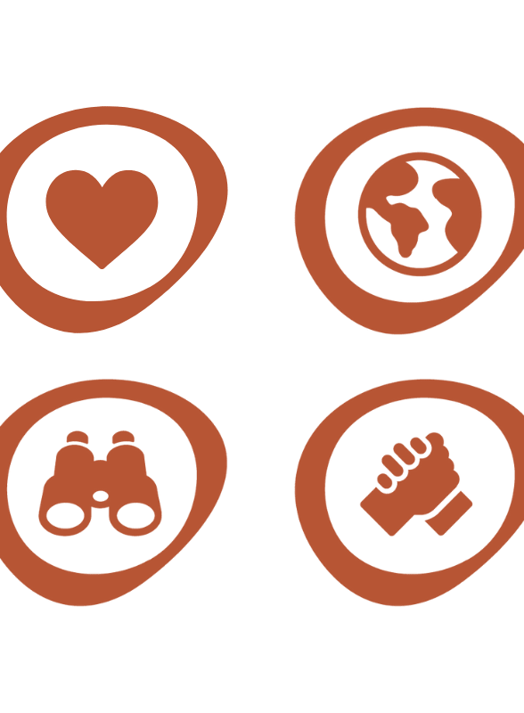 Vier Icons der Werte