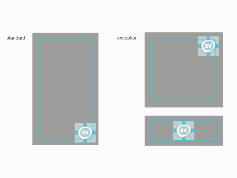 Diagramme avec dispositions standard et exceptionnelles et symboles SV.