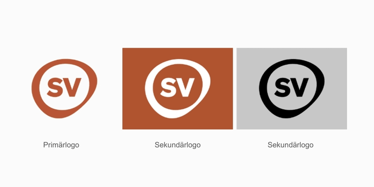 Drei SV-Logos in verschiedenen Farben und Stilen.