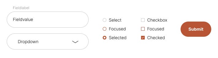 Formular mit Textfeldern, Auswahlkästchen und Schaltfläche 'Absenden'.