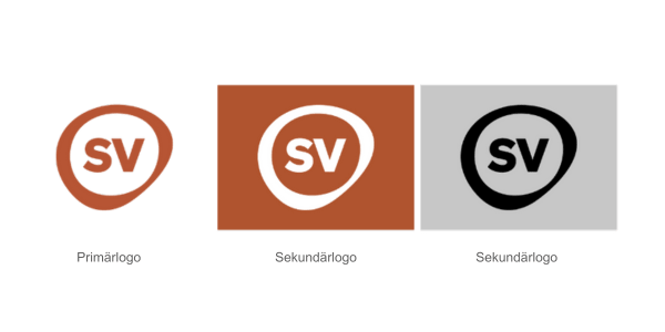 Drei 'SV'-Logos in verschiedenen Stilen auf schwarzem Hintergrund.